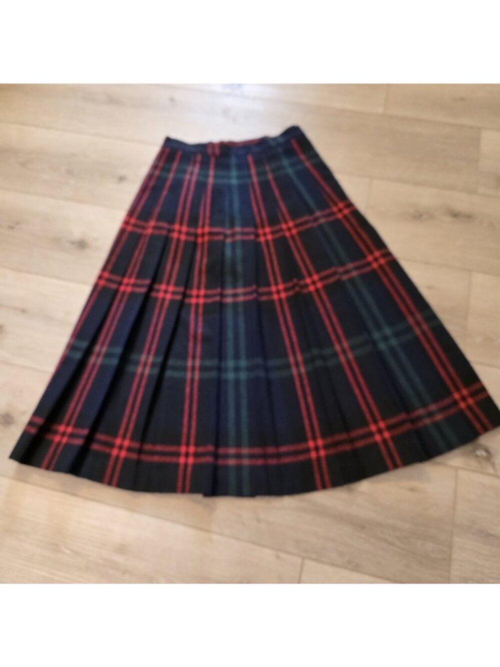 Vtg 60's Peerless Boston Plaid Skirt Preppy School Pleated Union Made READ Sz00 - Picture 8 of 10